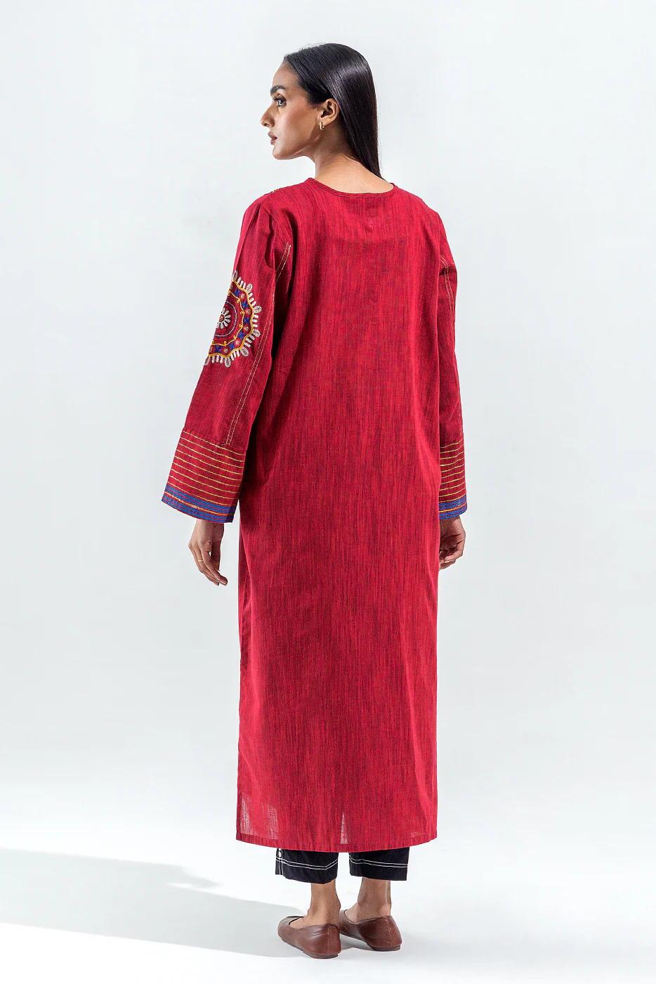 EMBROIDERED YARN DYED SHIRT (PRET) - Image 4