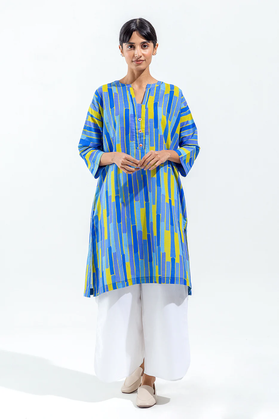 PRINTED SLUB KHADDAR SHIRT (PRET) - Image 2