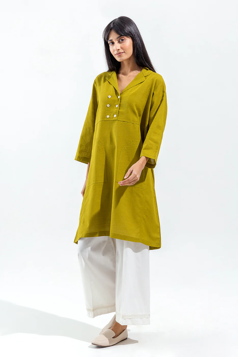 BASIC SLUB KHADDAR SHIRT (PRET) - Image 3