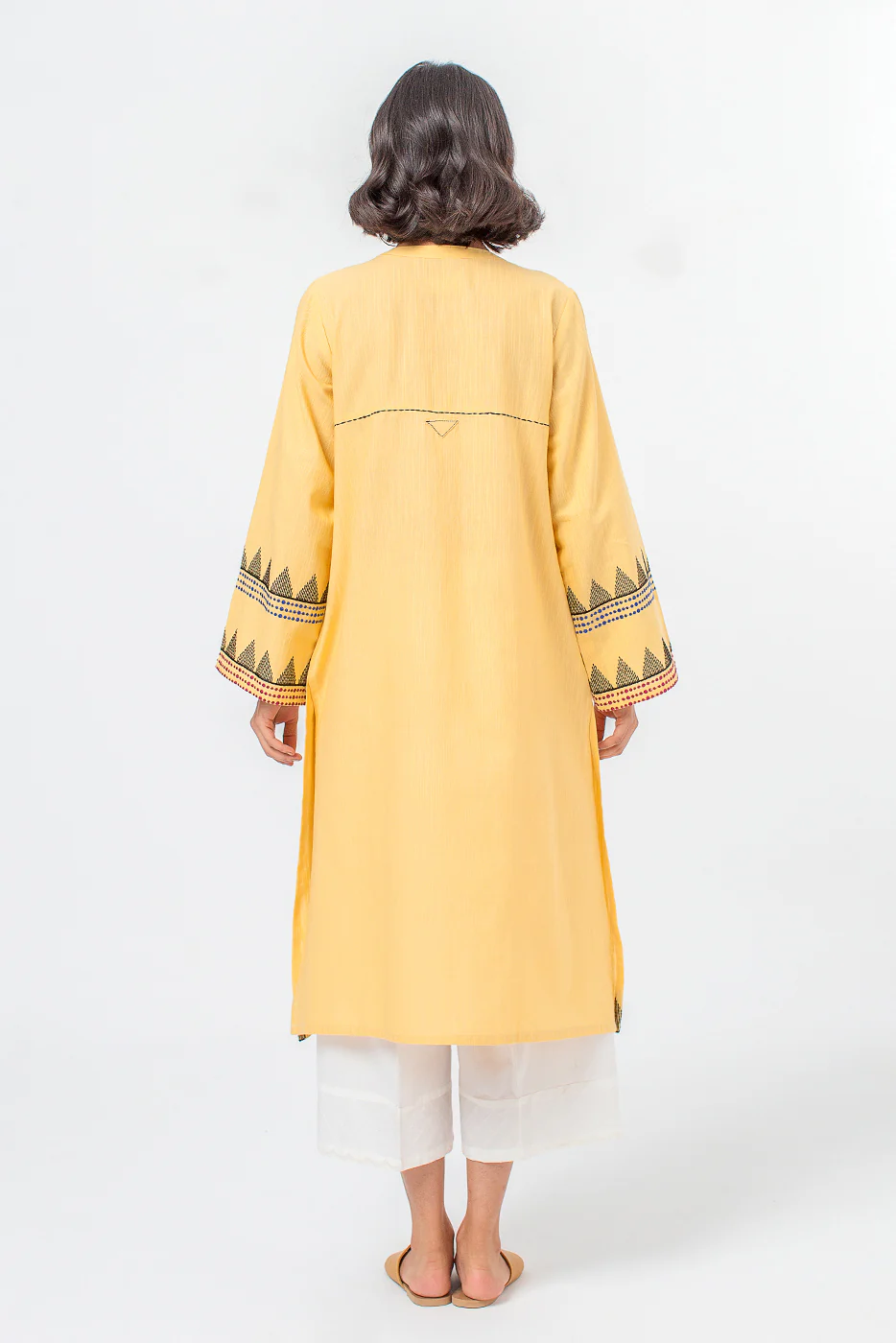 EMBROIDERED SLUB KHADDAR SHIRT (PRET) - Image 5