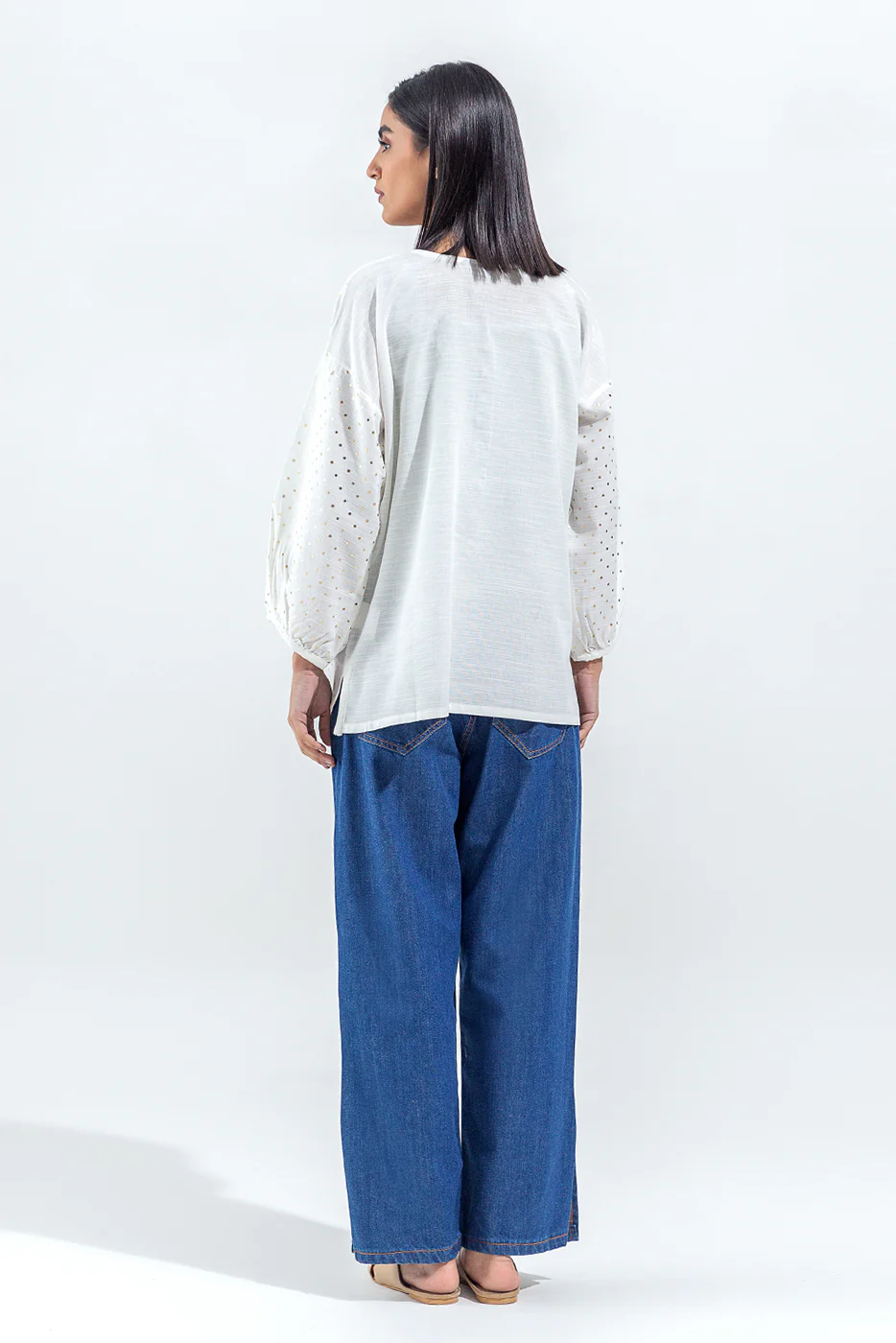EMBROIDERED SLUB KHADDAR SHIRT(PRET) - Image 4