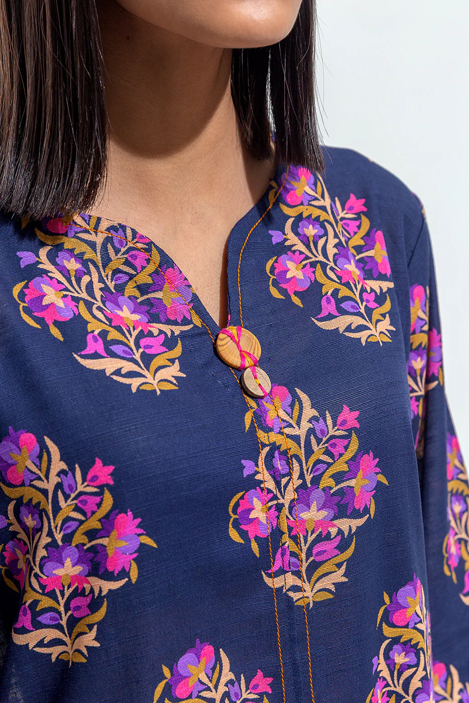 PRINTED SLUB KHADDAR SHIRT (PRET) - Image 2