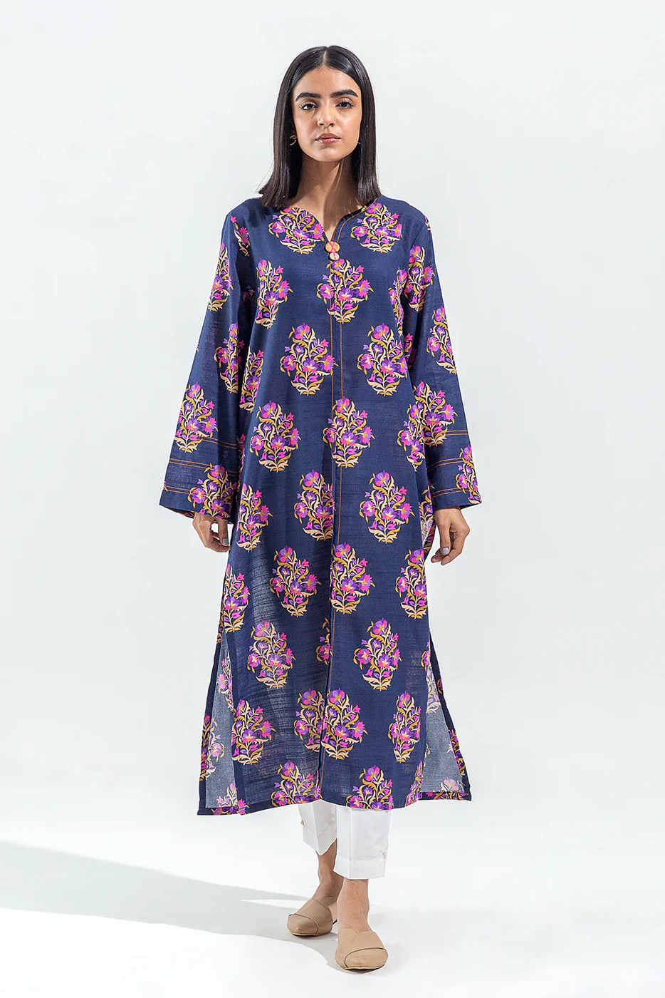 PRINTED SLUB KHADDAR SHIRT (PRET) - Image 3