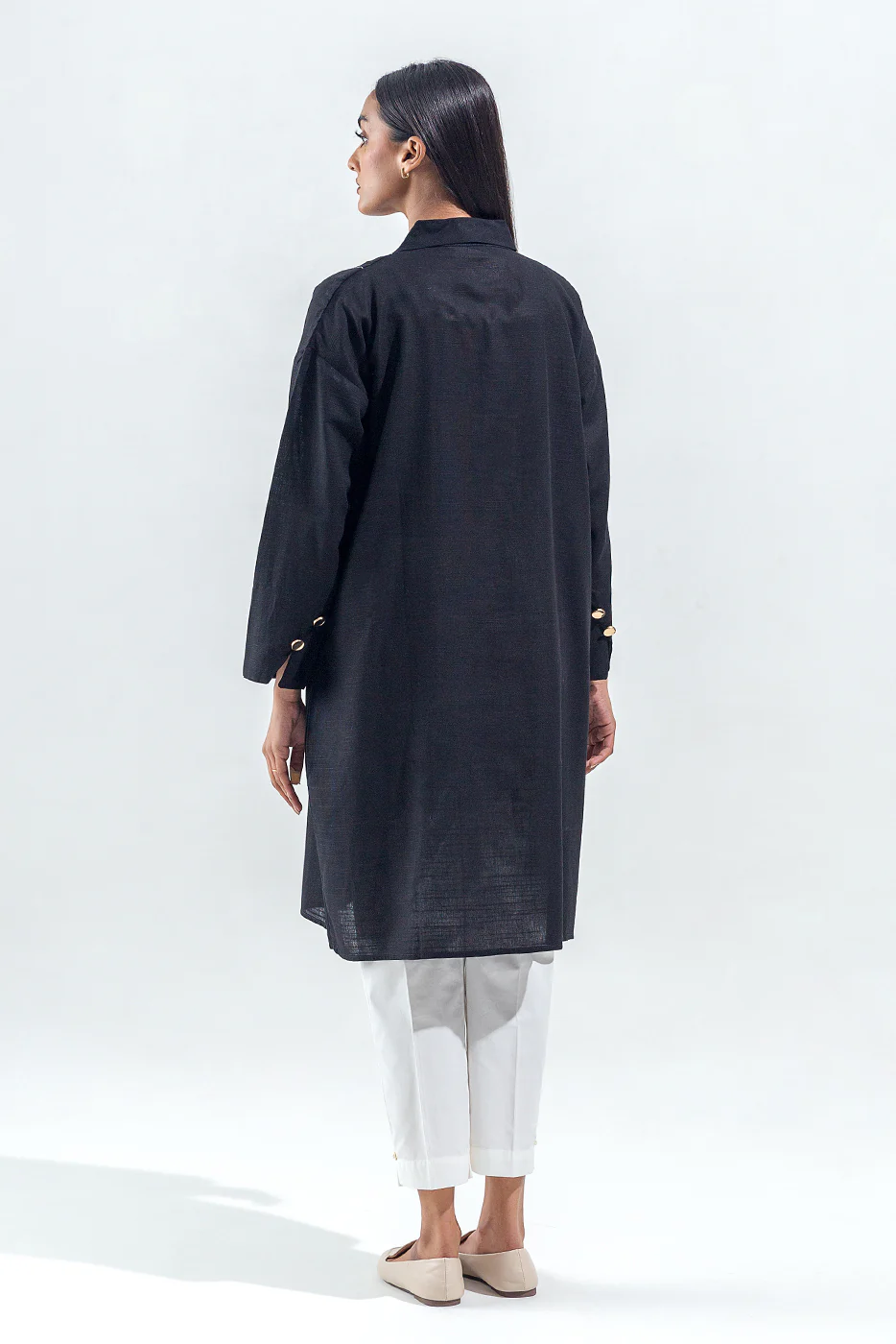 BASIC SLUB KHADDAR SHIRT (PRET) - Image 3