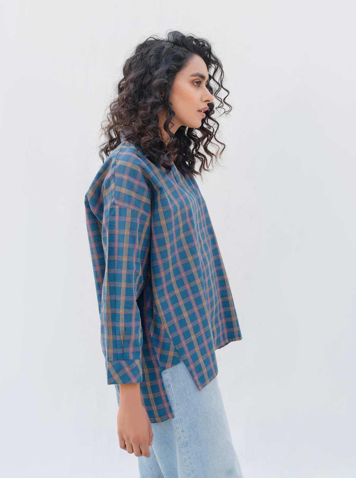 BLUE MULTI CHECK SHIRT - Image 2