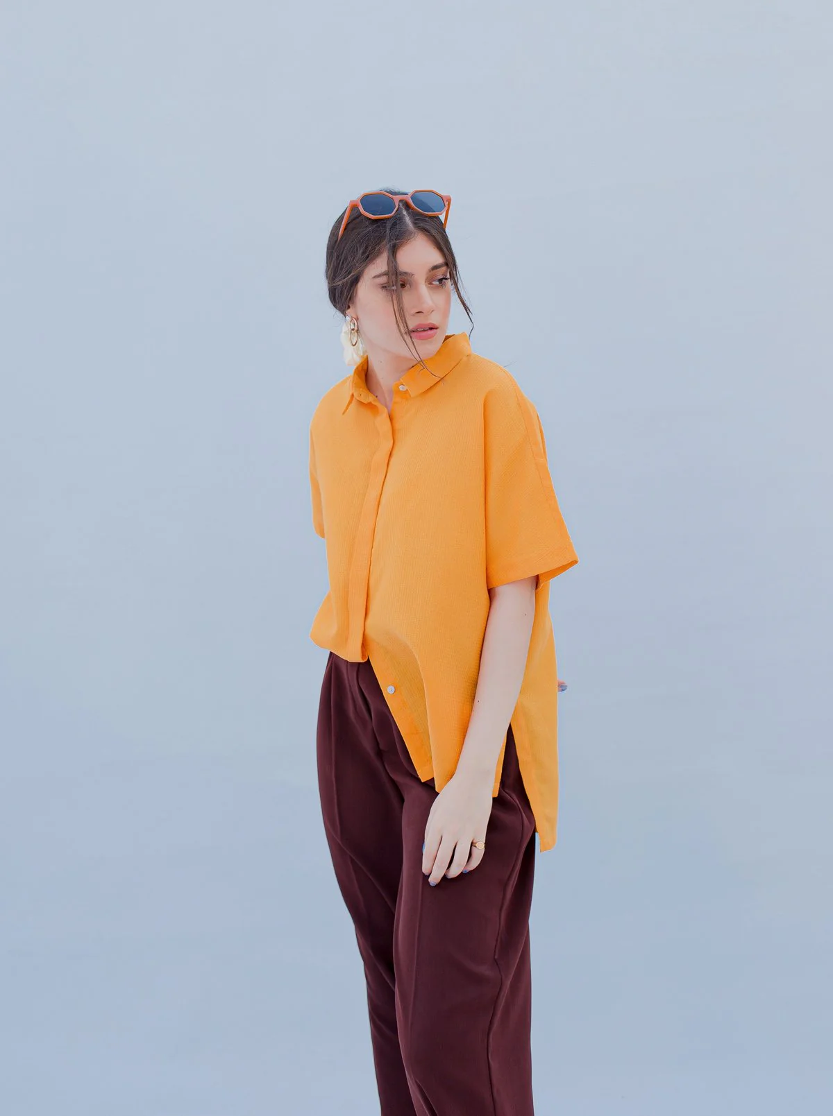 YELLOW SHORT SLEEVED COLLAR SHIRT - Image 2