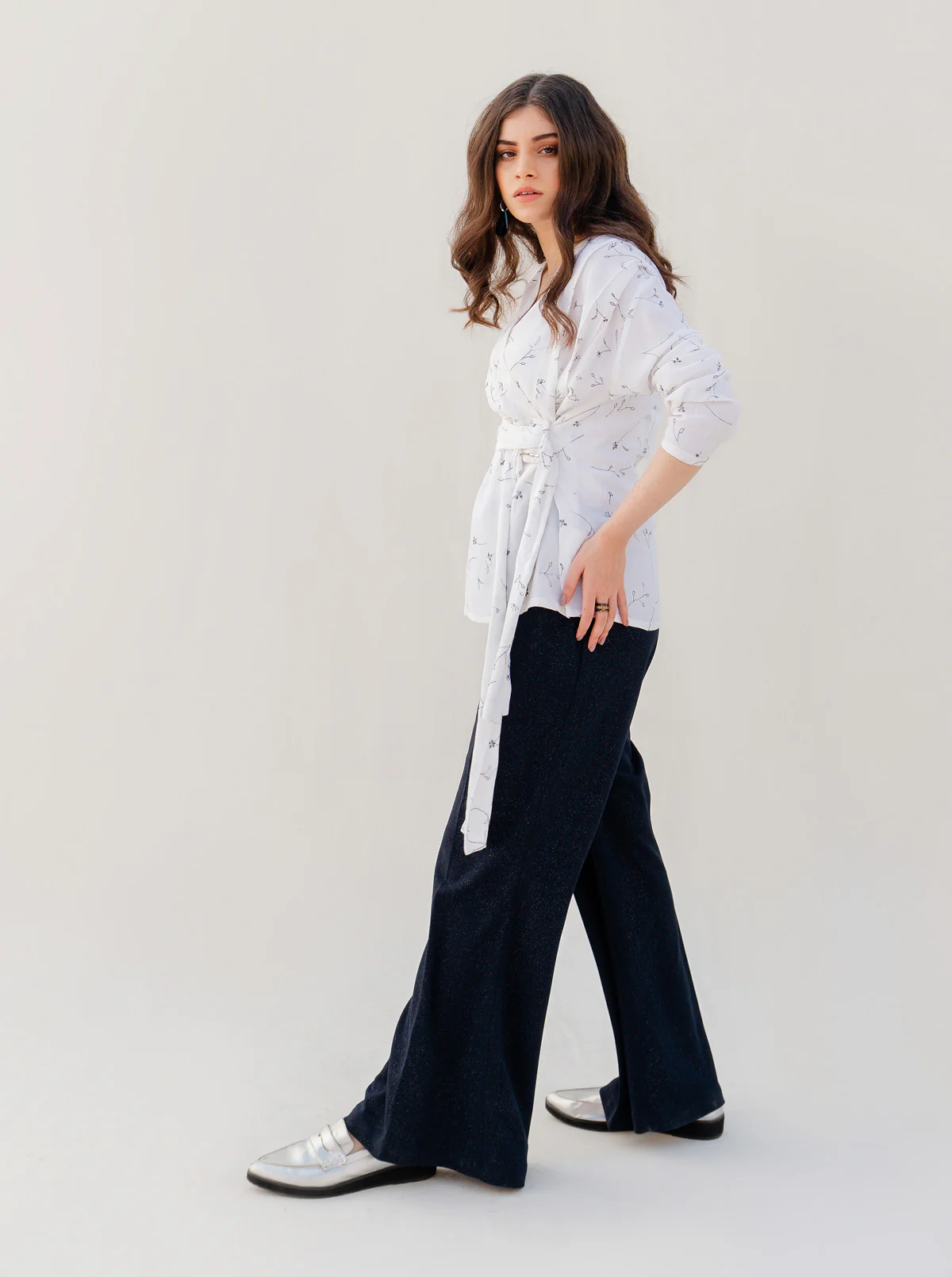 NAVY SHIMMER STRETCH BOOTCUT - Image 2