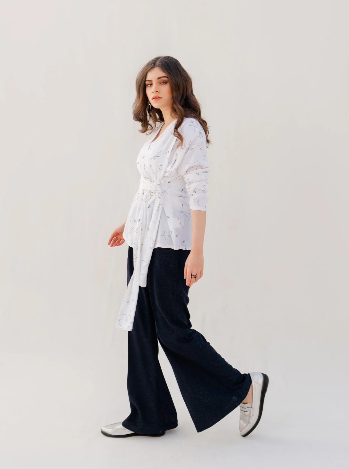 NAVY SHIMMER STRETCH BOOTCUT - Image 4