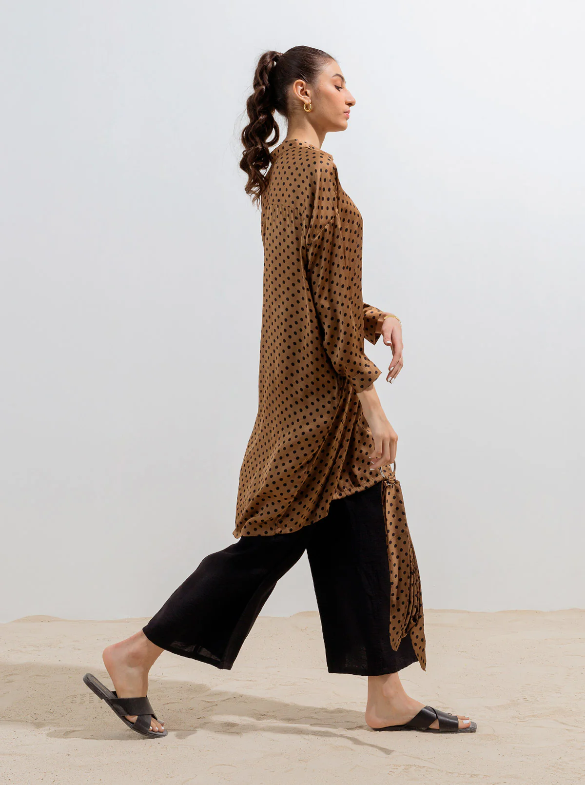 HAZEL BROWN LONG BELT TUNIC - Image 4