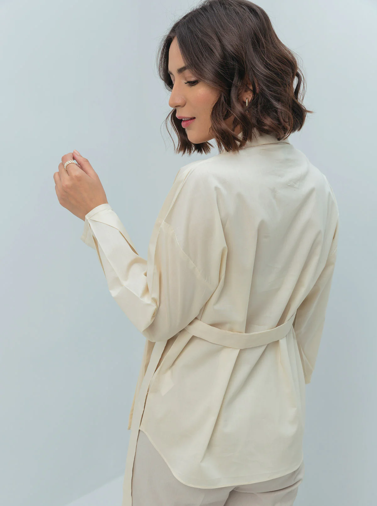 OFFWHITE COLLAR WRAP TOP - Image 3