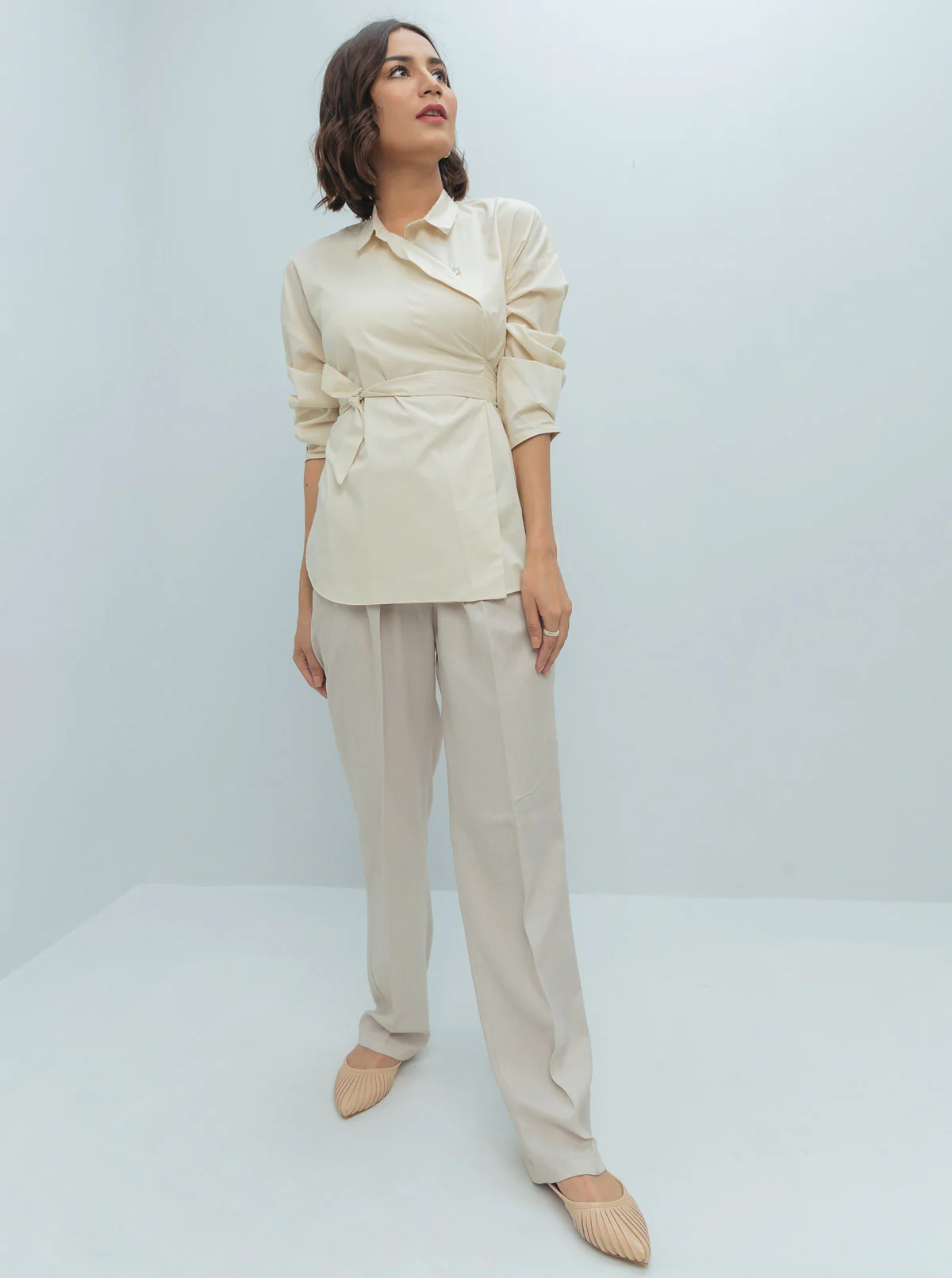 OFFWHITE COLLAR WRAP TOP - Image 4