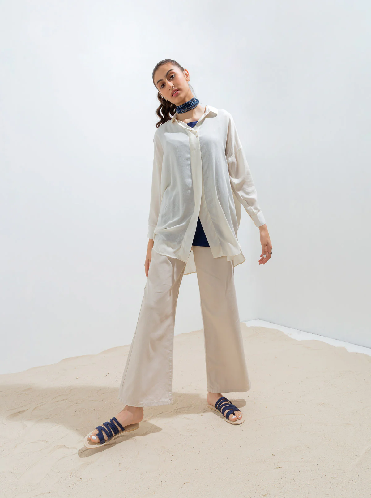DOUBLE LAYERED COLLAR SHIRT - Image 2