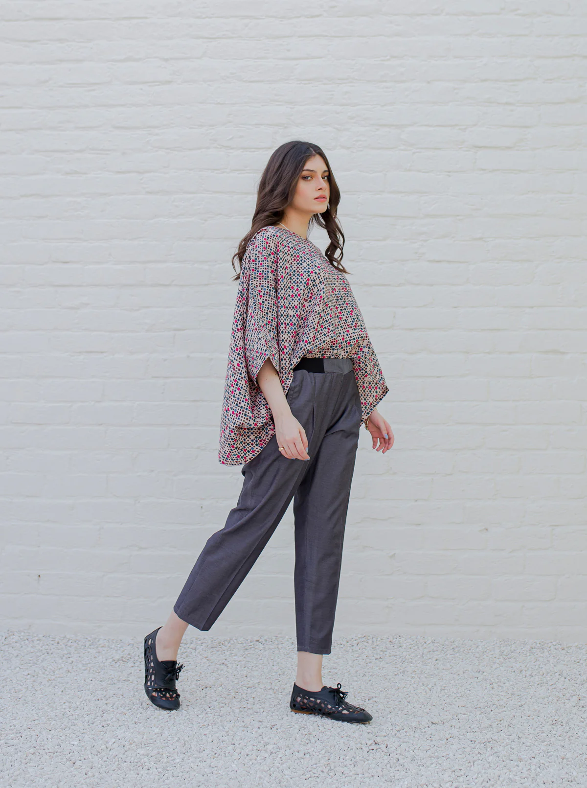 CHARCOAL WAIST RIB PANTS - Image 2