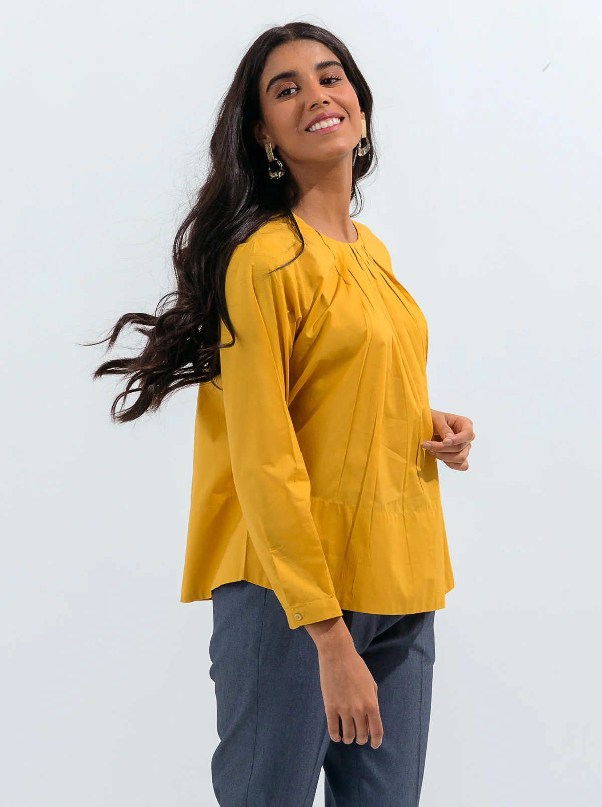 YELLOW PLEATED TOP - Image 2