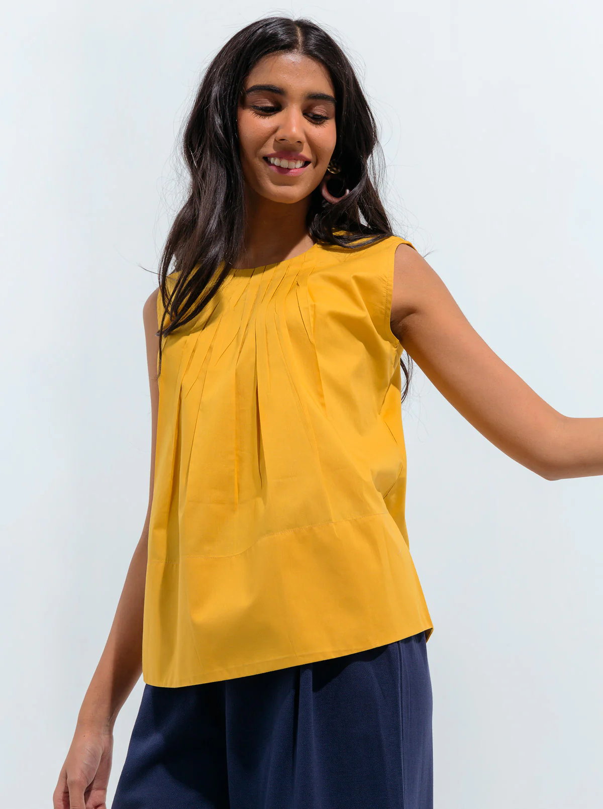 YELLOW PLEATED TOP - Image 2