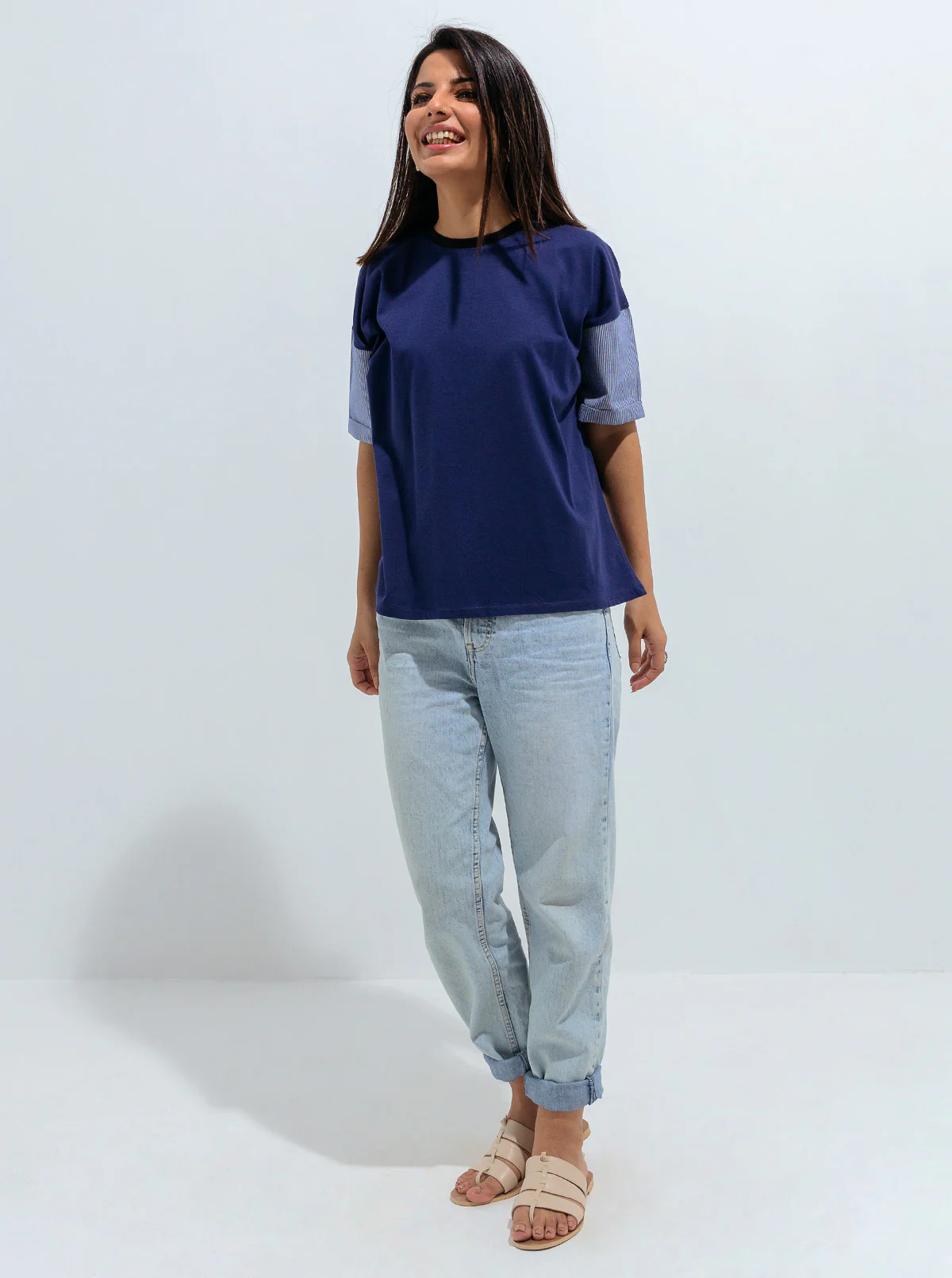 DENIM SLEEVE T-SHIRT - Image 3