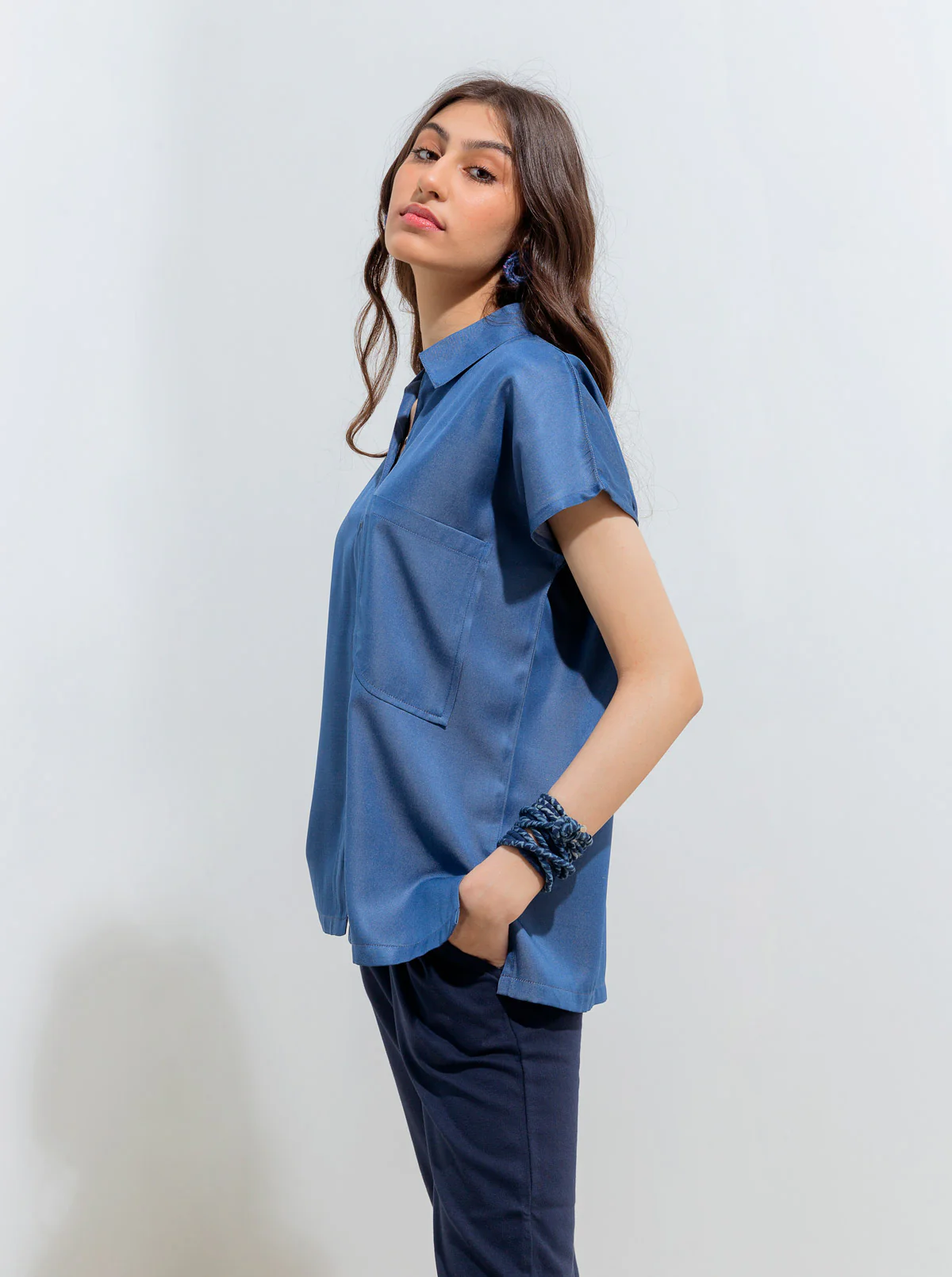 DENIM SHORT SLEEVED SHIRT - Image 4
