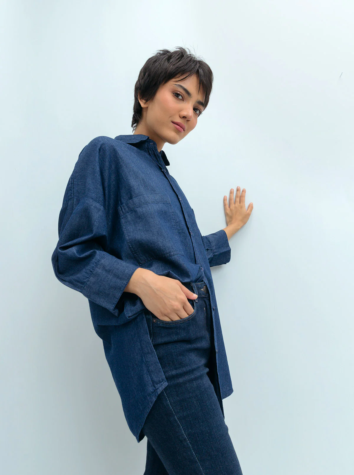 DENIM COLLARED SHIRT - Image 3
