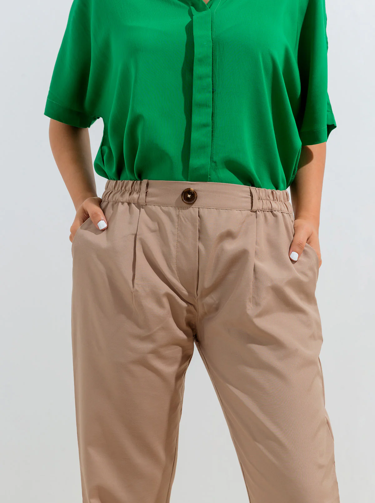 BEIGE CUFFED PANTS - Image 2