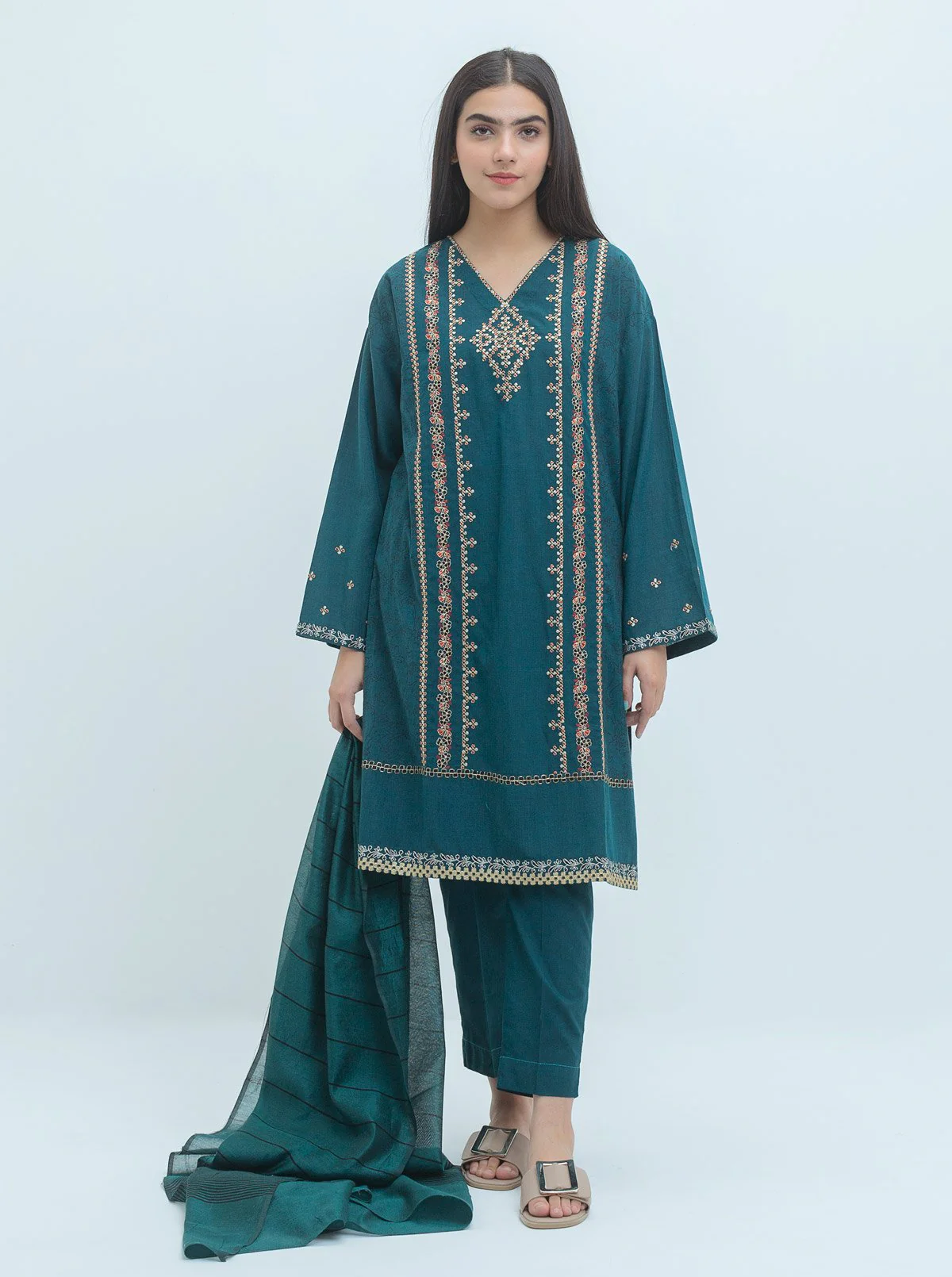 EMBROIDERED SHIRT WITH DUPATTA - Image 3