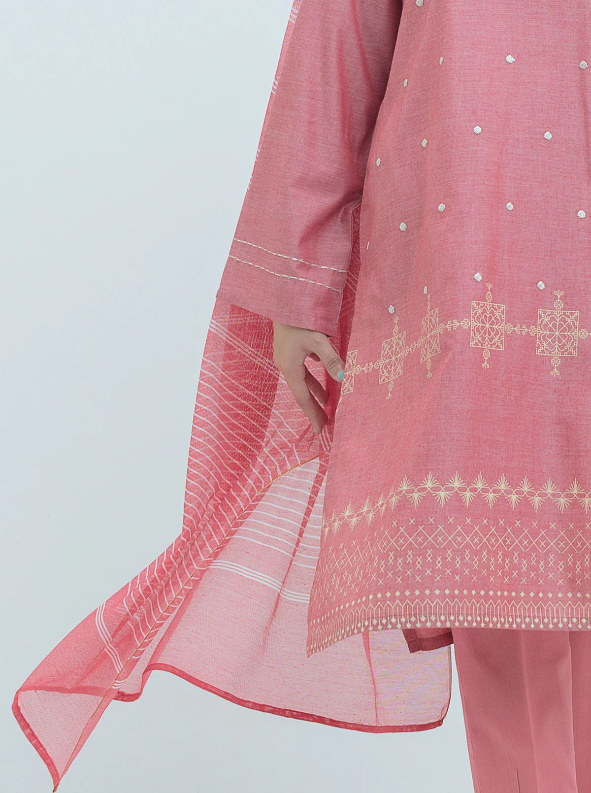 EMBROIDERED SHIRT WITH DUPATTA - Image 2