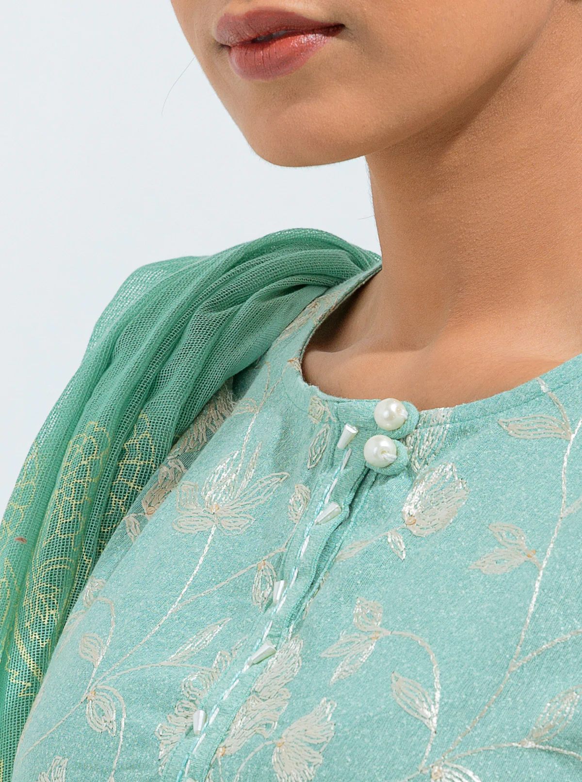 EMBROIDERED SHIRT WITH DUPATTA - Image 2