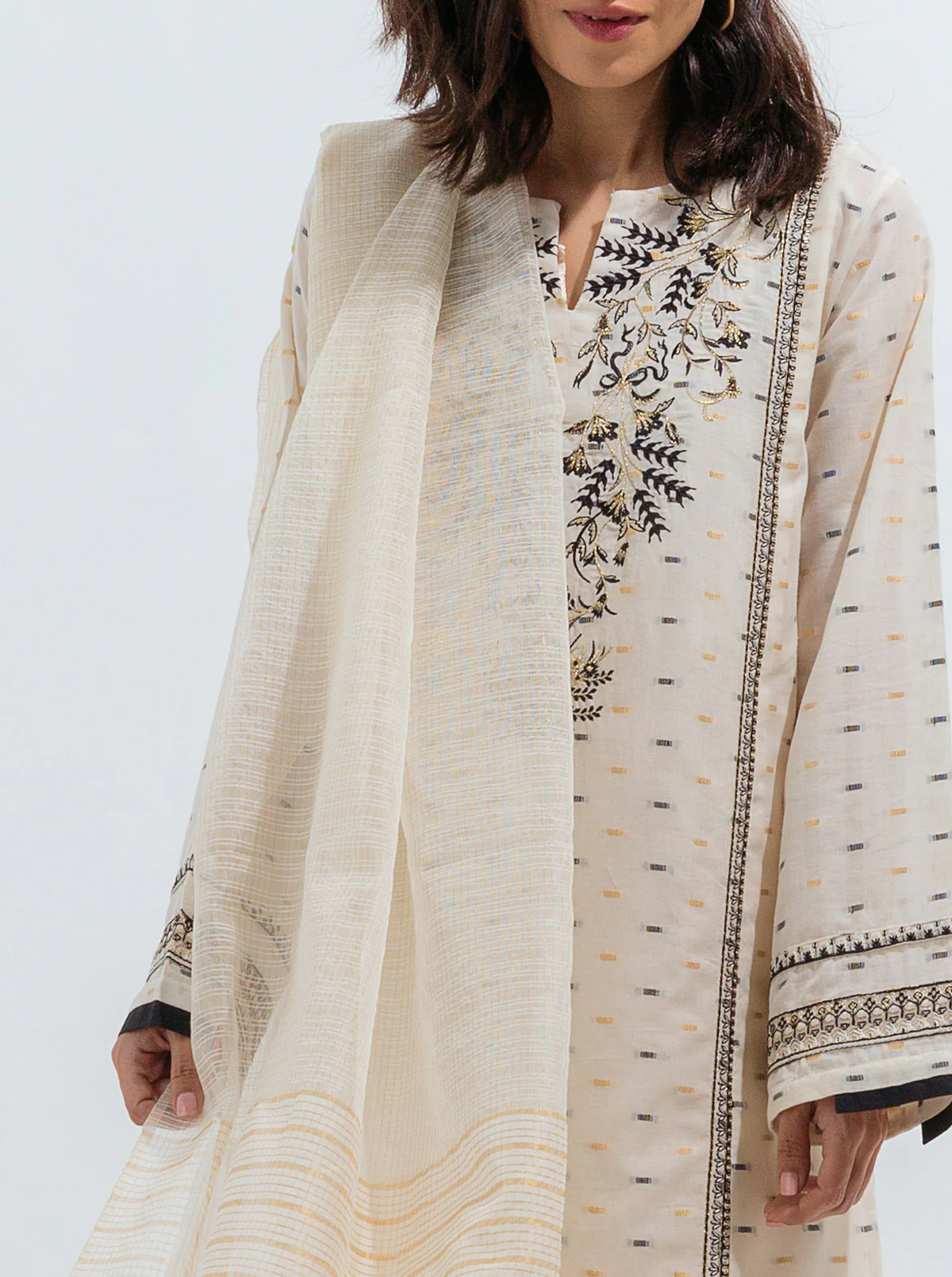 EMBROIDERED SHIRT WITH DUPATTA - Image 2