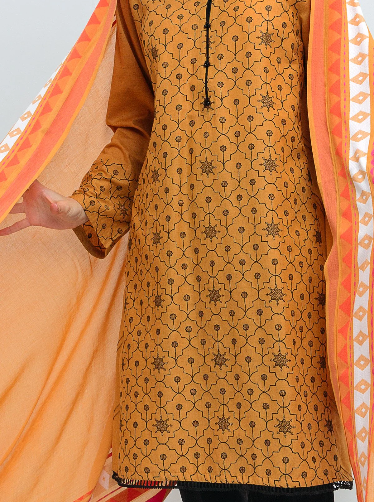 EMBROIDERED SHIRT WITH DUPATTA - Image 2