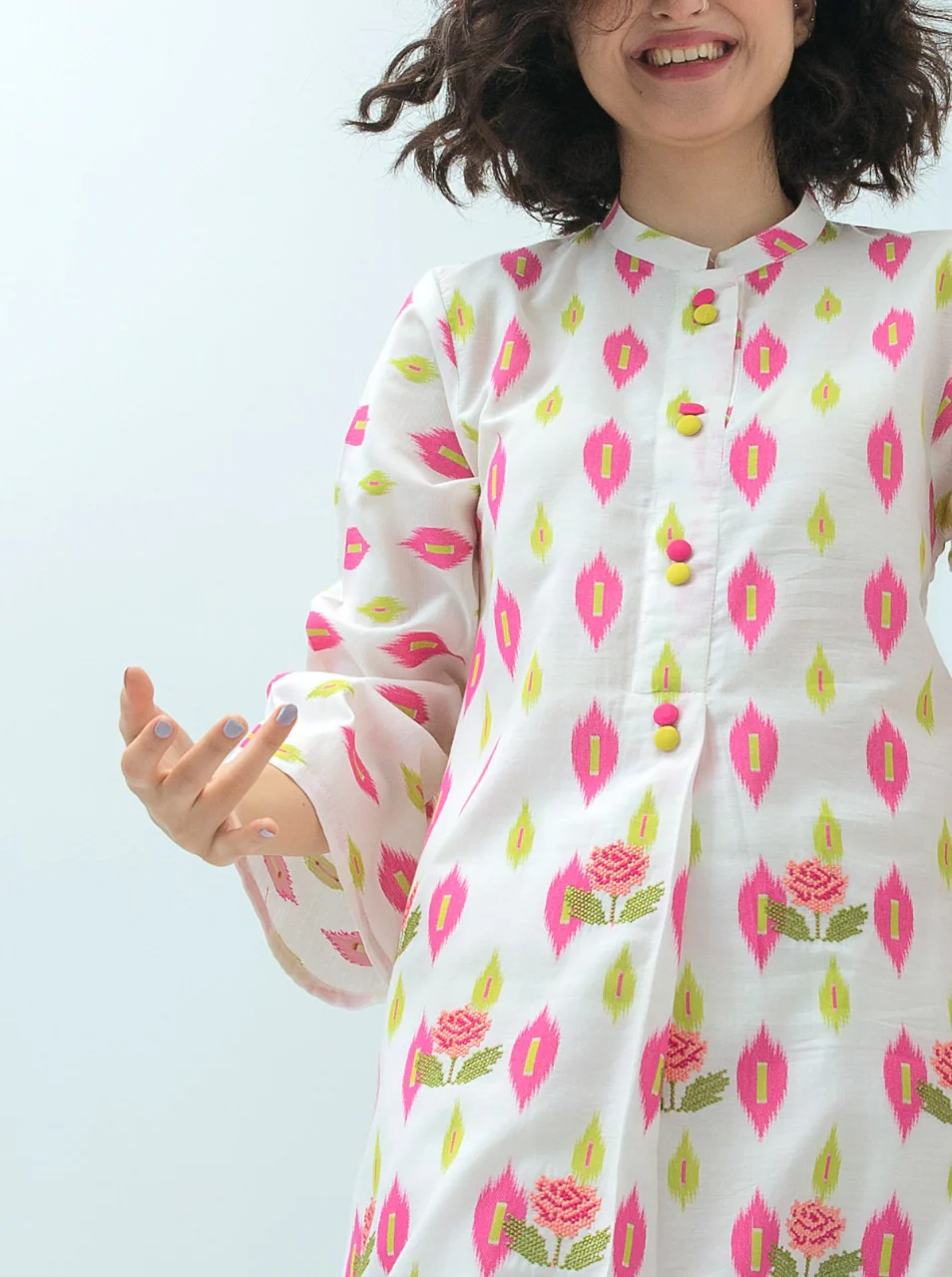 EMBROIDERED JACQUARD SHIRT (PRET) - Image 2