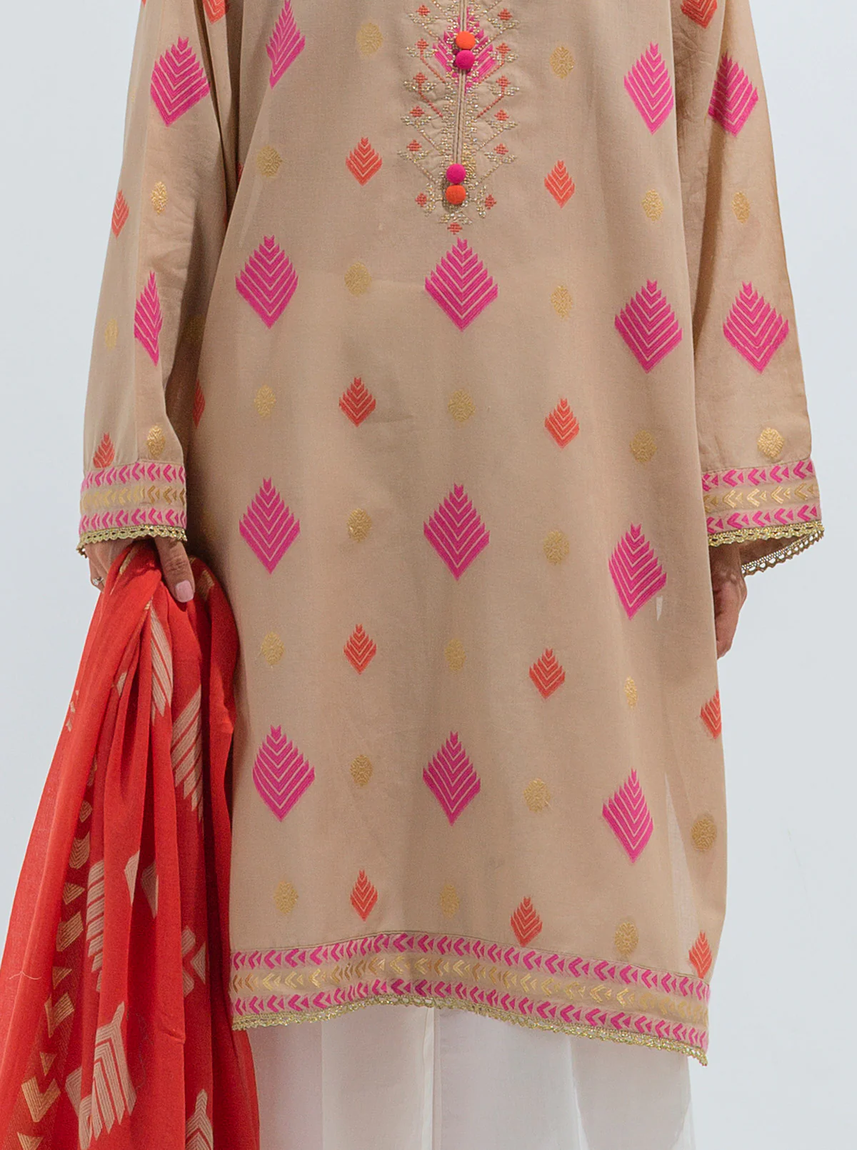 EMBROIDERED SHIRT WITH DUPATTA - Image 4