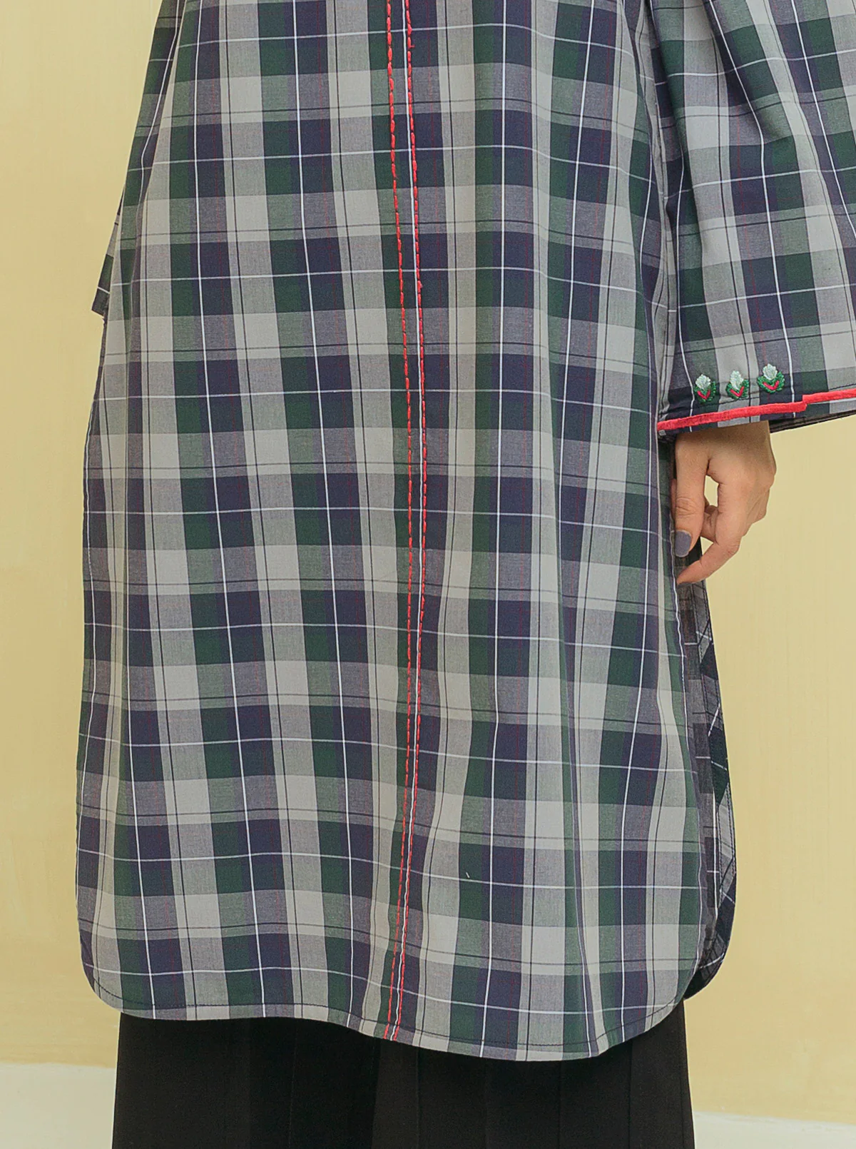 BASIC YARN DYED COTTON SHIRT (PRET) - Image 3