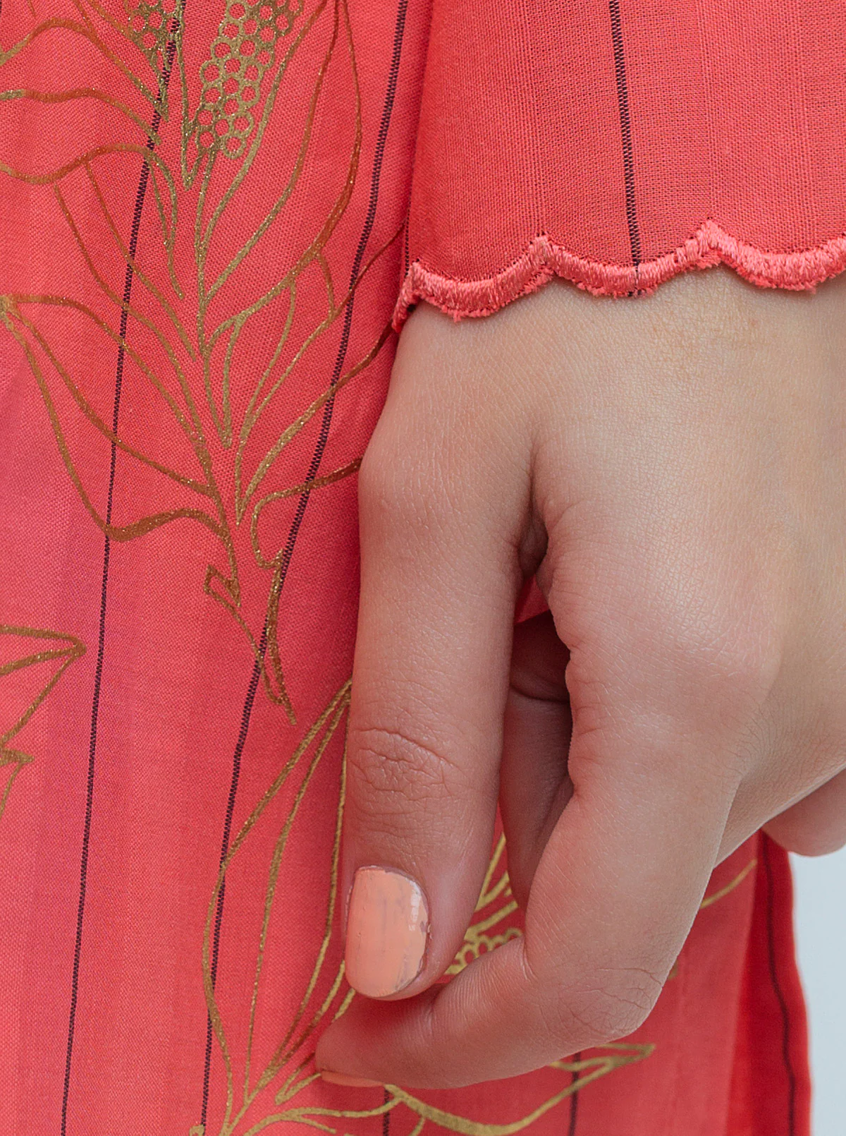 PRINTED YARN DYED COTTON SHIRT (PRET) - Image 3