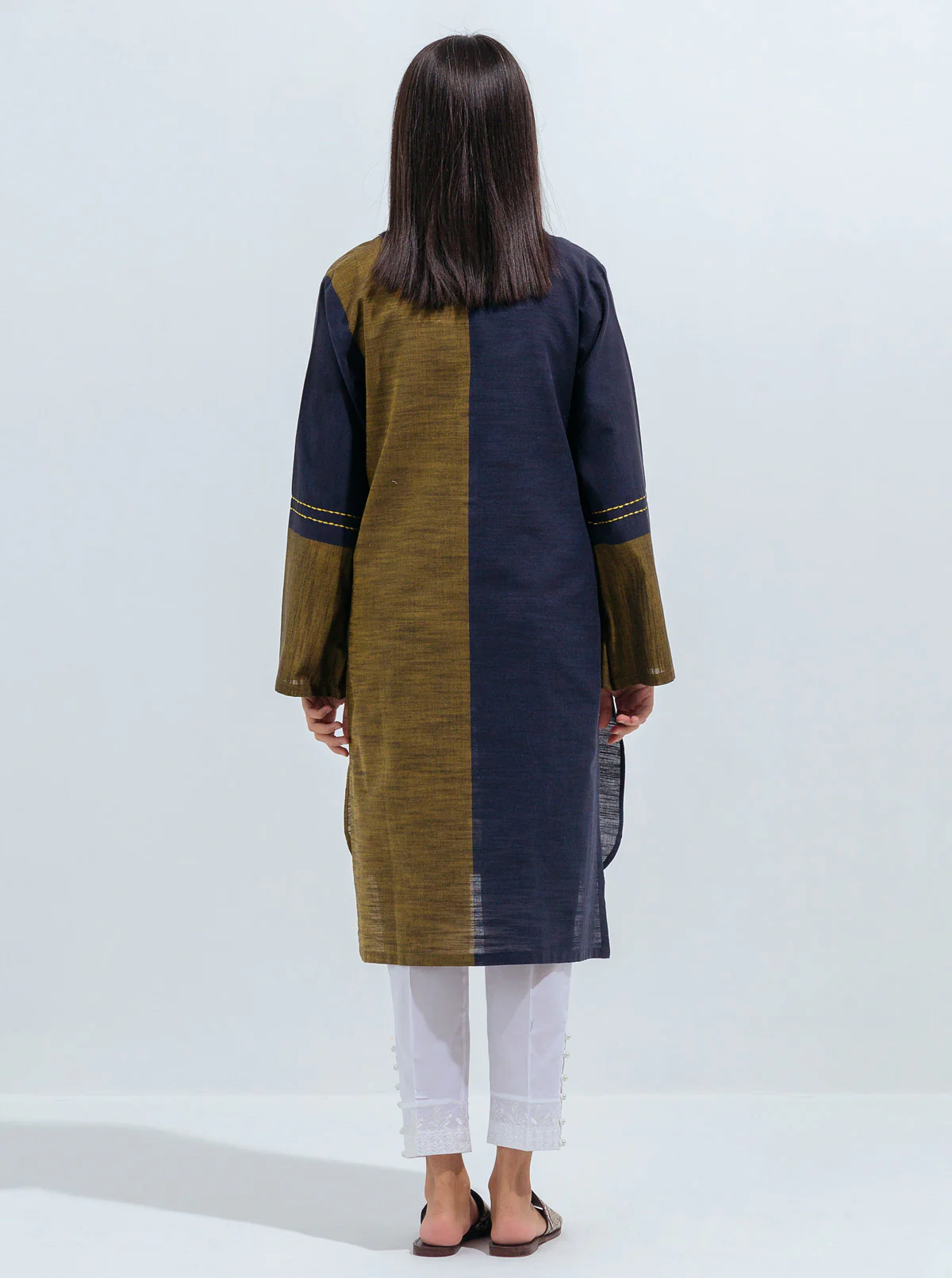 BASIC YARN DYED COTTON SHIRT (PRET) - Image 4