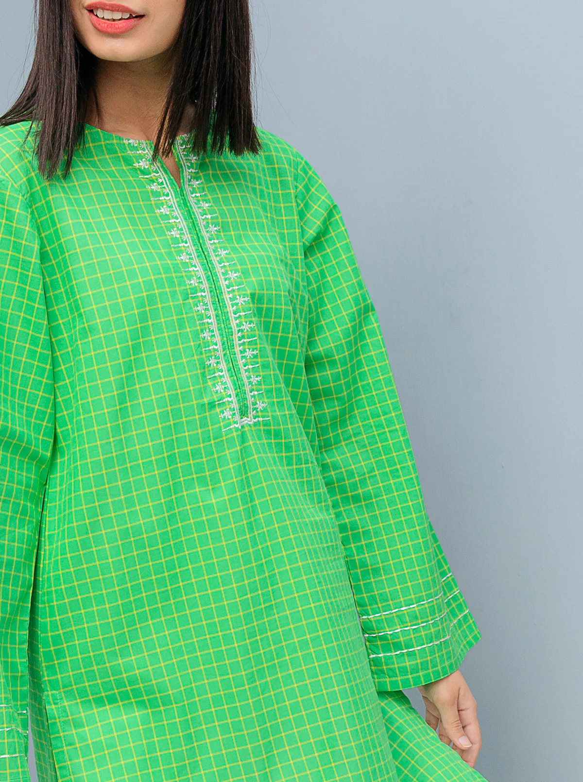 BASIC YARN DYED COTTON SHIRT (PRET) - Image 2