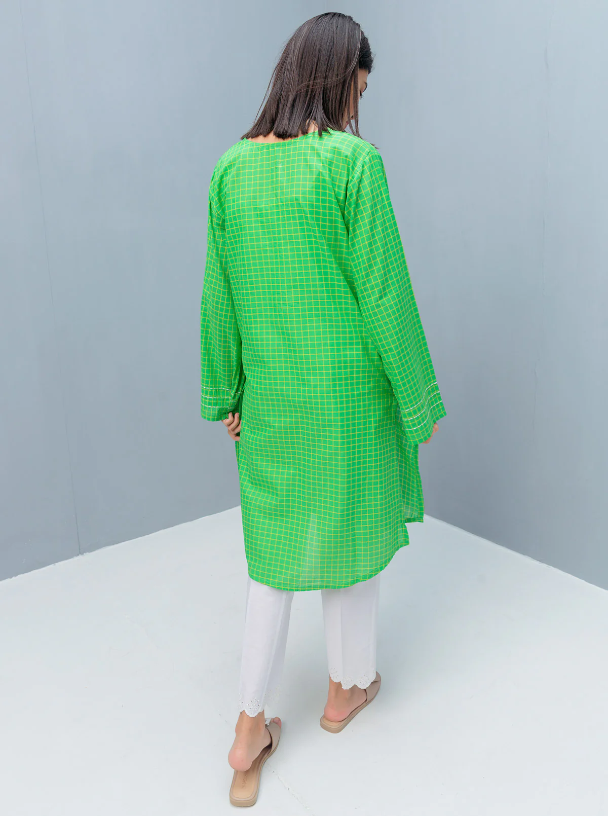 BASIC YARN DYED COTTON SHIRT (PRET) - Image 3