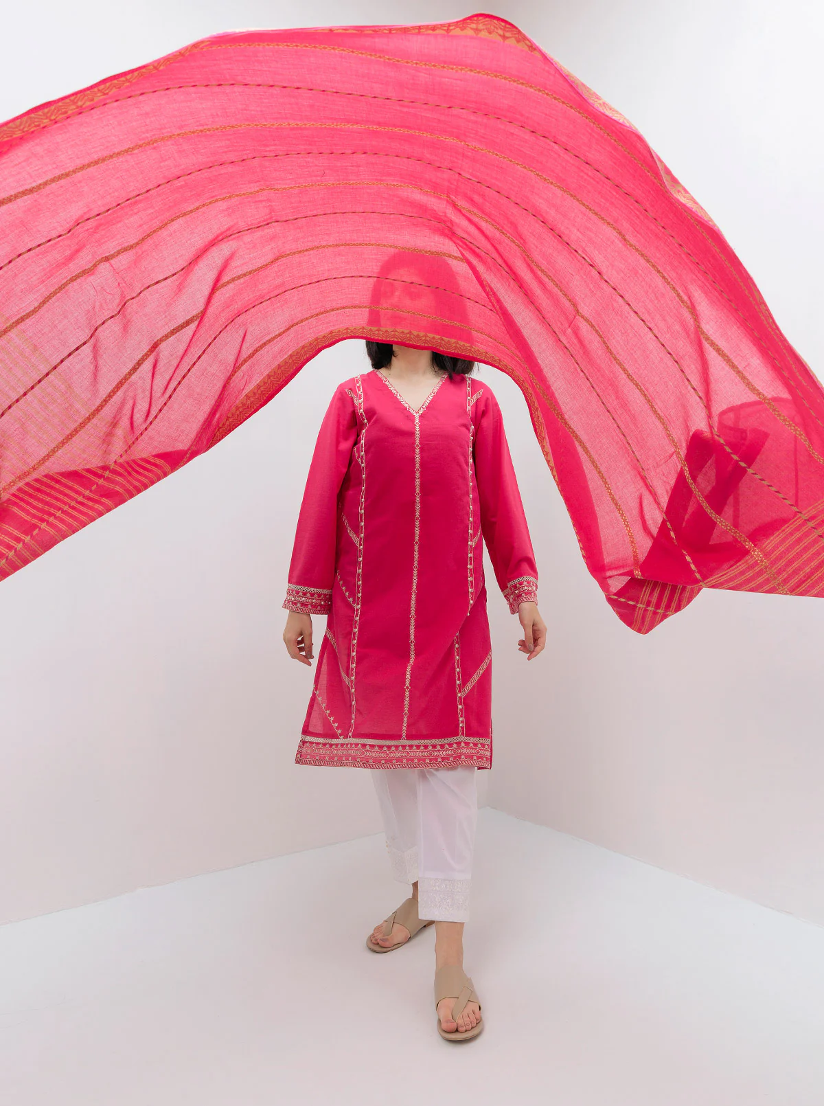 EMBROIDERED SHIRT WITH DUPATTA - Image 2