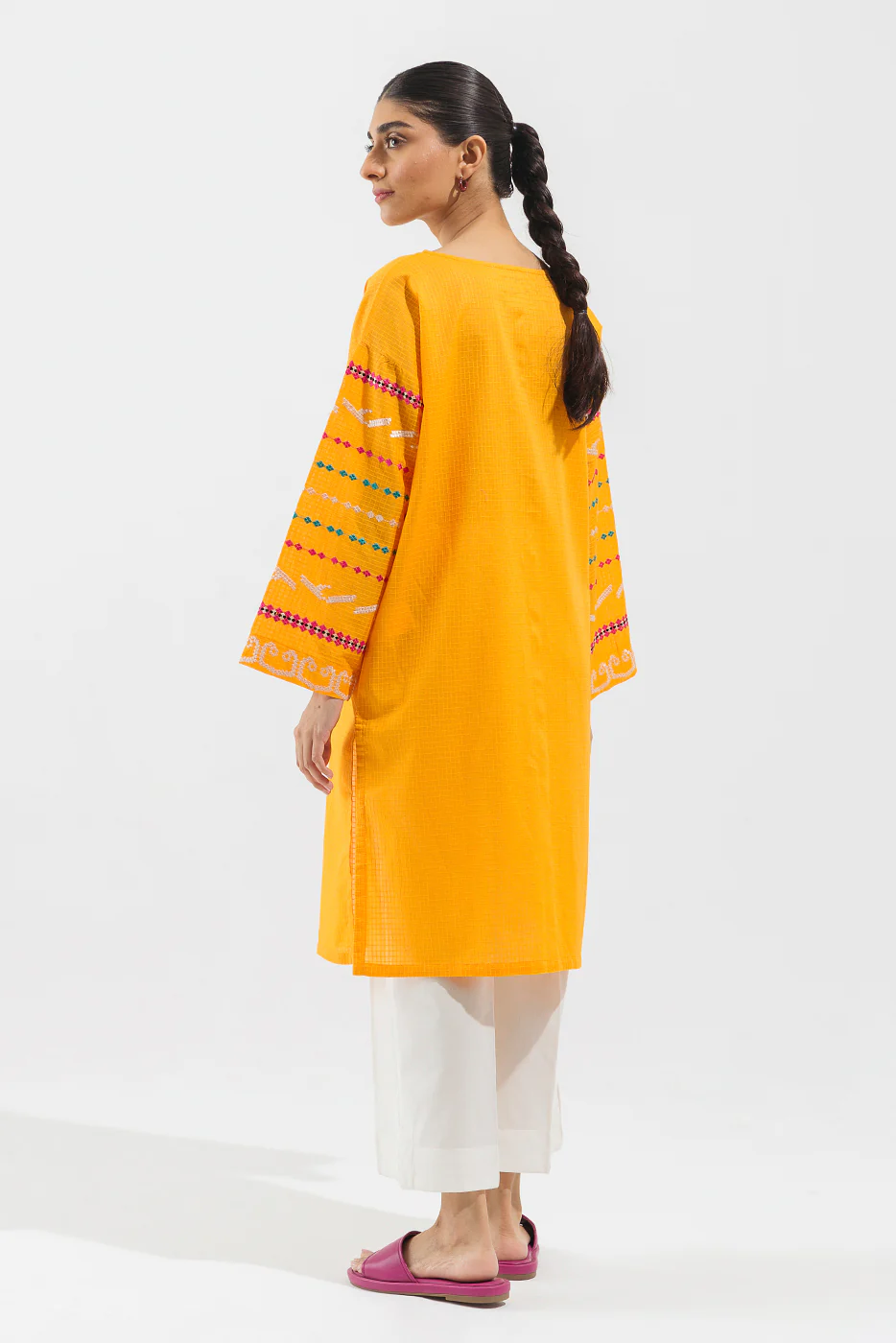 EMBROIDERED TEXTURED SHIRT (PRET) - Image 3
