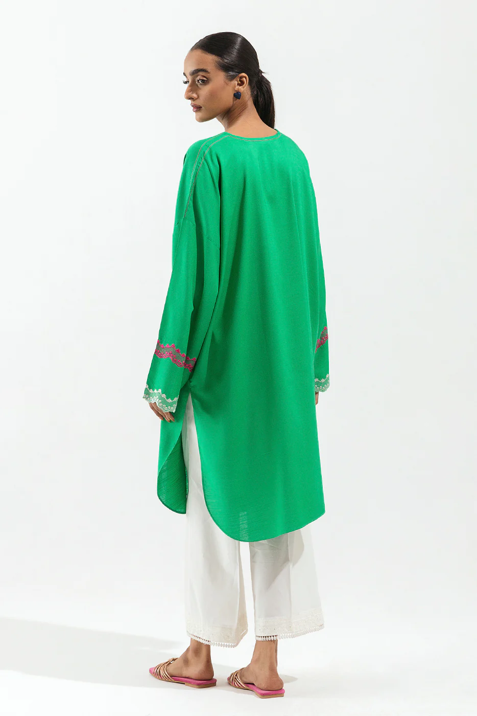 EMBROIDERED VISCOSE SHIRT (PRET) - Image 4