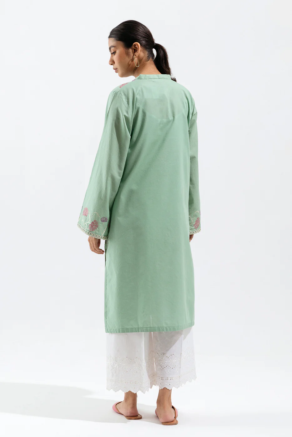 EMBROIDERED VISCOSE SHIRT (PRET) - Image 3