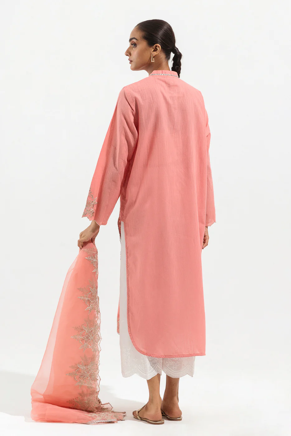 EMBROIDERED SLUB LAWN SHIRT (LUXURY PRET) - Image 3
