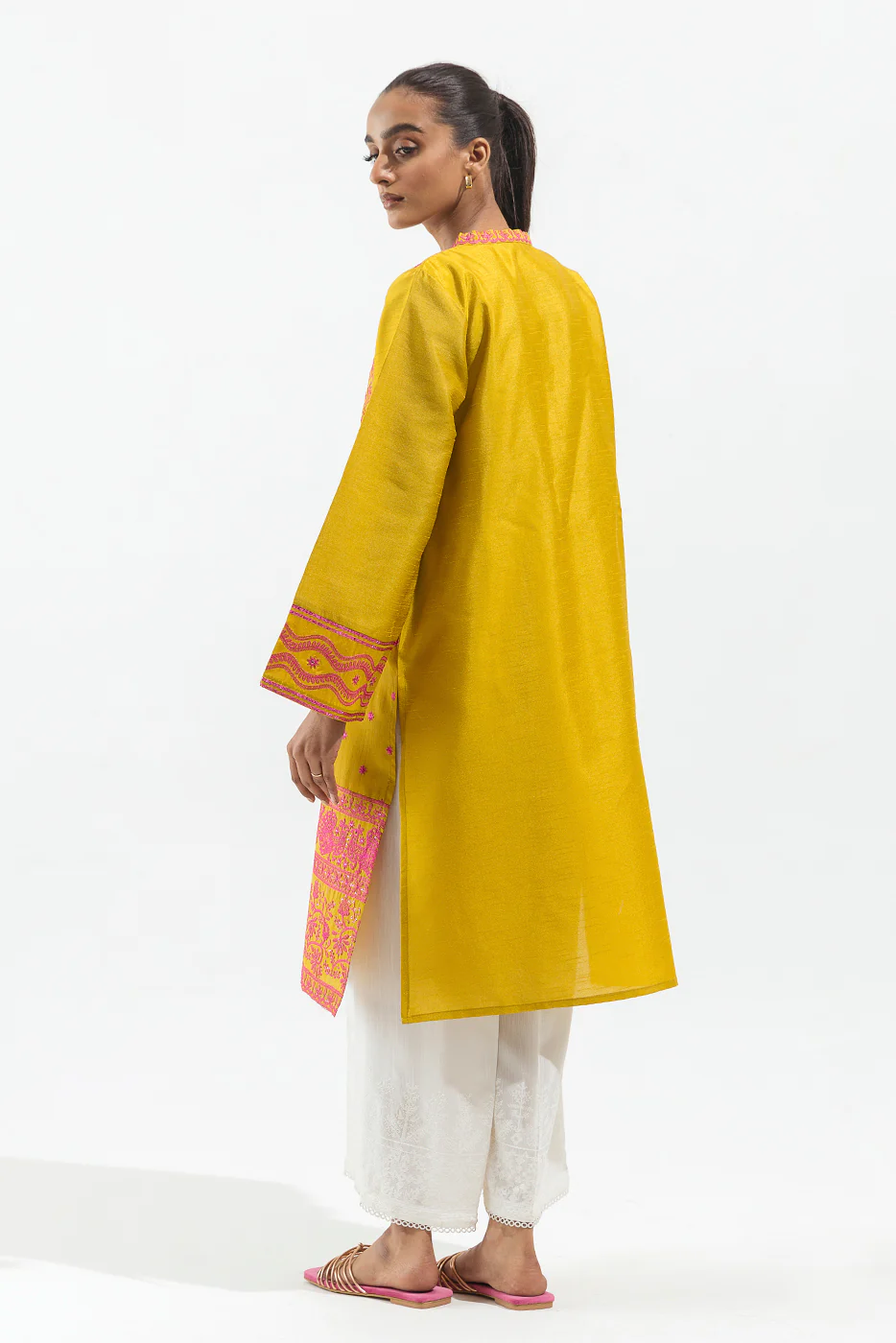 EMBROIDERED RAW SILK SHIRT (LUXURY PRET) - Image 2