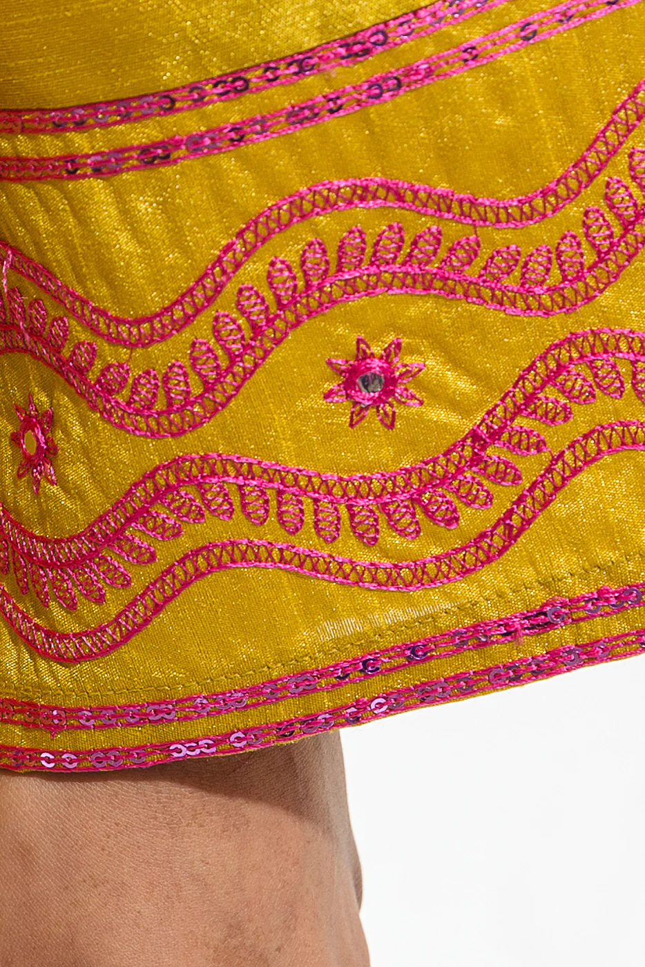EMBROIDERED RAW SILK SHIRT (LUXURY PRET) - Image 4