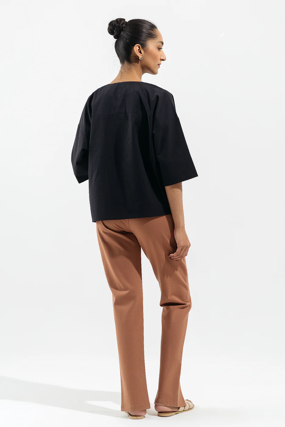 NAVY BLUE V NECK TOP - Image 4