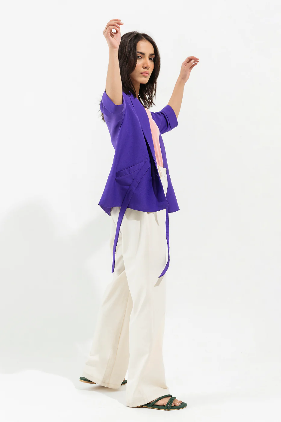 PURPLE SHAWL COLLAR TOP - Image 4