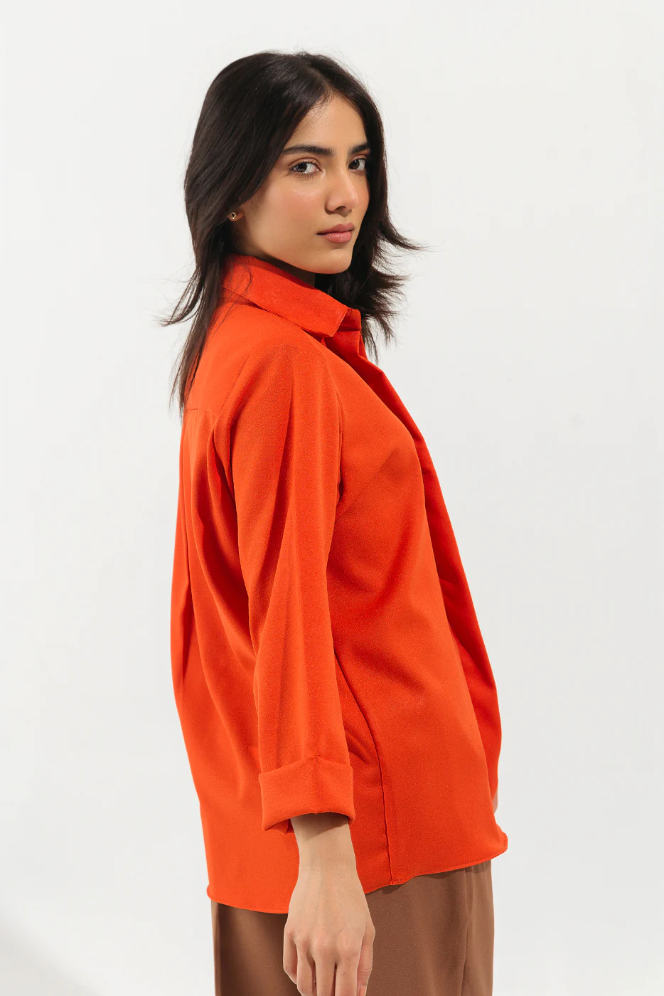 TANGERINE BUTTON DOWN SHIRT - Image 3