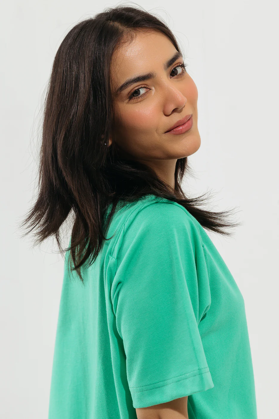 SEA GREEN ROUND NECK T-SHIRT - Image 3