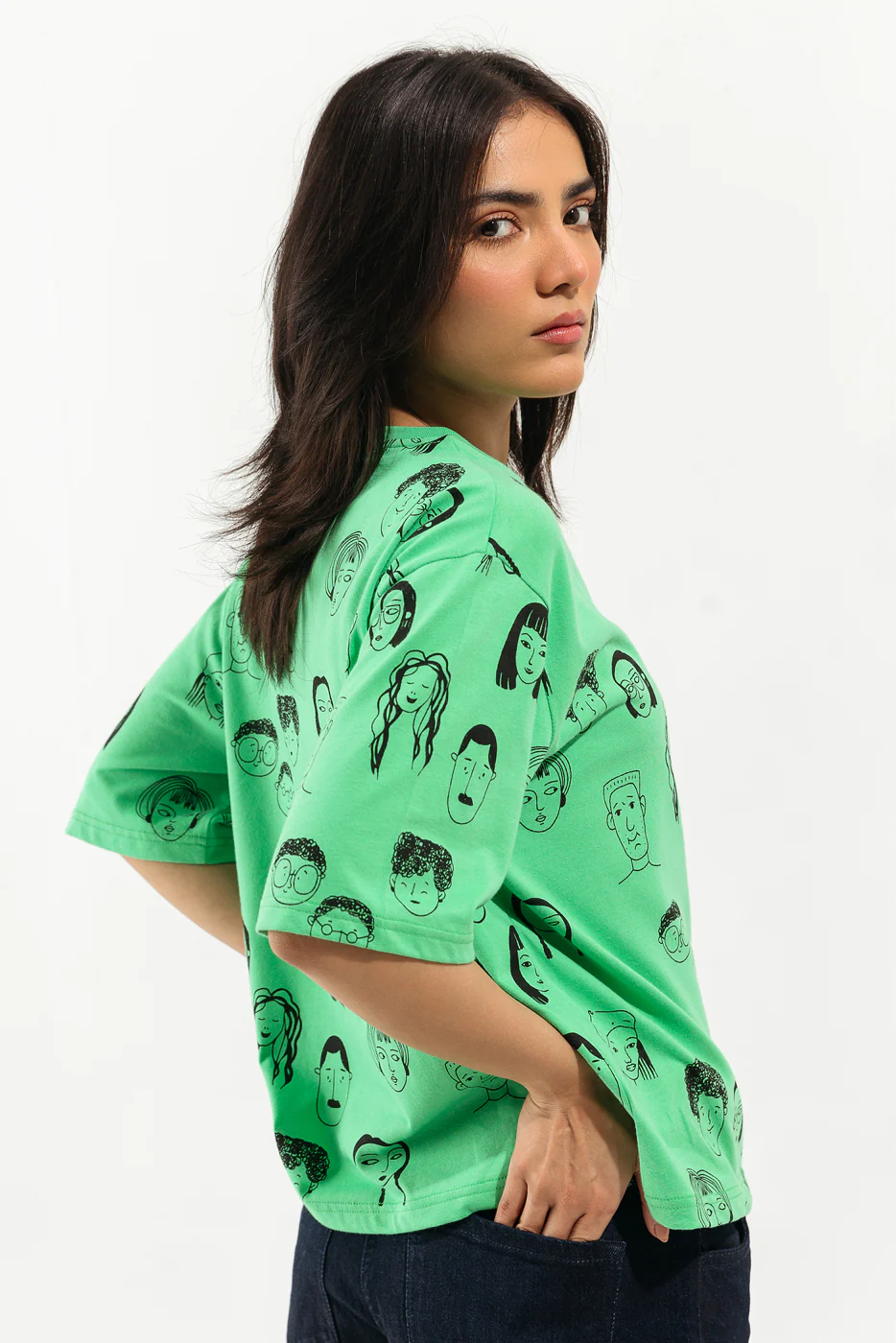 JADE GREEN PRINTED T-SHIRT - Image 3