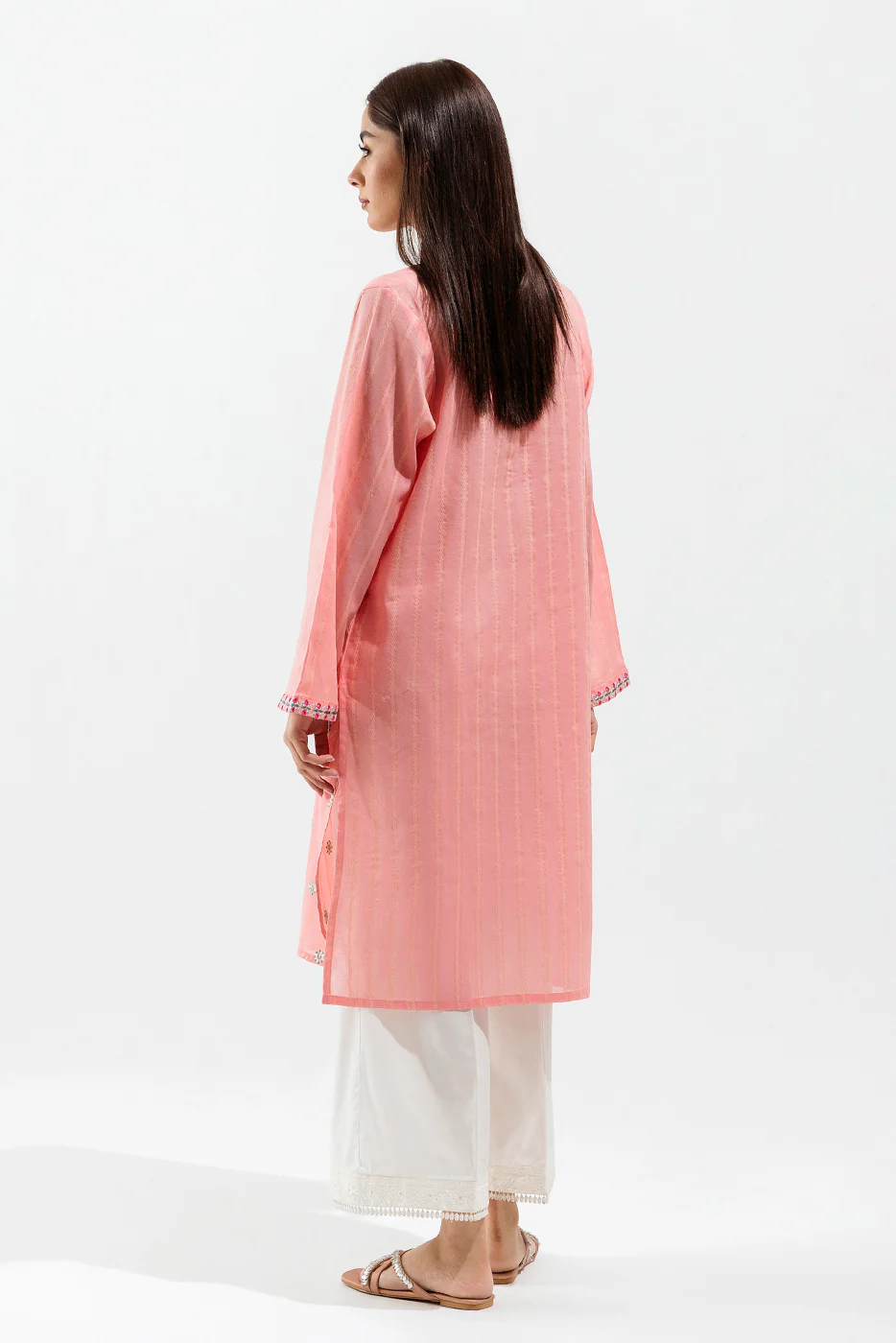 EMBROIDERED YARN DYED SHIRT (PRET) - Image 3