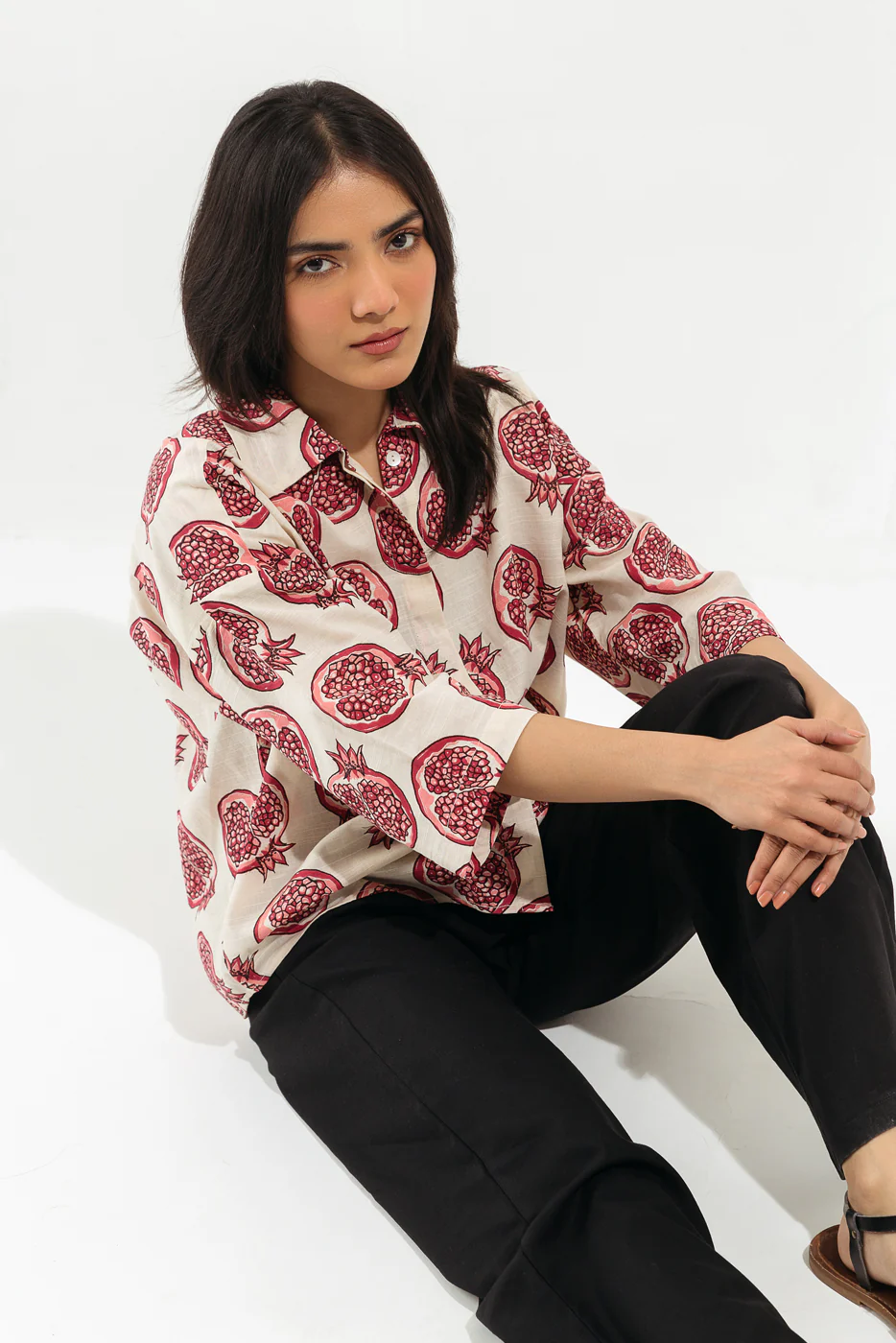 POMEGRANATE SCREEN  PRINTED TOP - Image 4