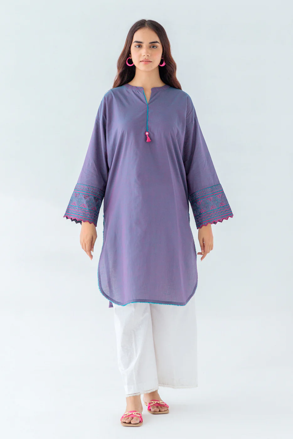 EMBROIDERED CHAMBRAY SHIRT (PRET) - Image 3